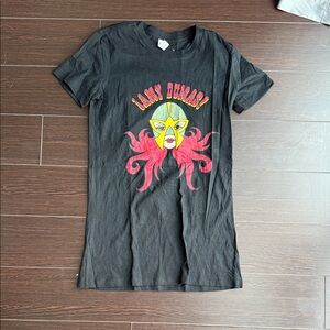 WWE Amy Dumas Lita Black Graphic T-Shirt with Colorful Mask Design